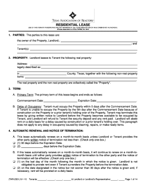 Texas Residential Lease Agreement