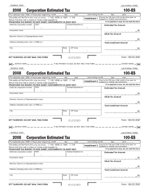 California Corporation Estimated Tax Form 100-ES