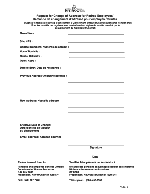 Change of Address for Retired Employees