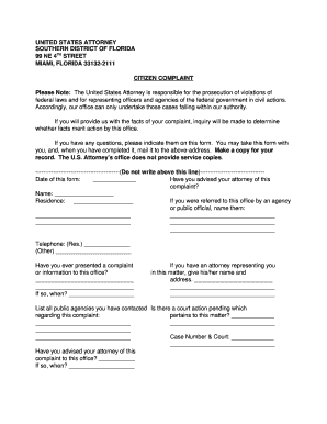 Citizen Complaint Form