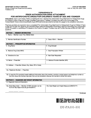 Prior Authorization Drug Attachment for Antipsychotic Drugs for Children