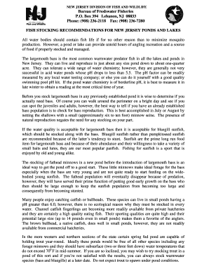 New Jersey Fish Stocking Permit Application