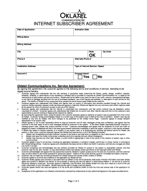 Internet Subscriber Agreement