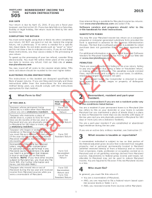 Maryland Nonresident Income Tax Form 505