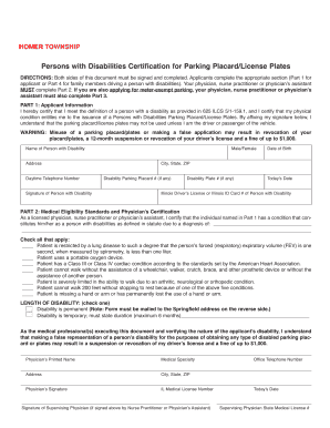 Illinois Persons with Disabilities Parking Placard/License Plates Application