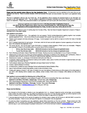 United Arab Emirates Visa Application Form