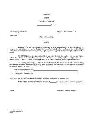 Form 59A Court Order