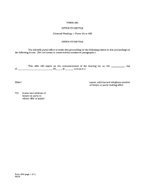 Offer to Settle Form 49A