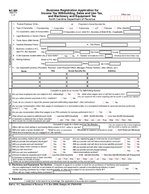 North Carolina Business Registration Application