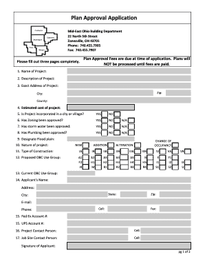 Plan Approval Application