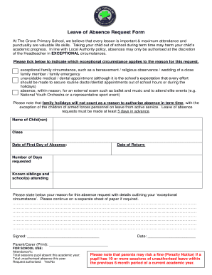 Leave of Absence Request Form