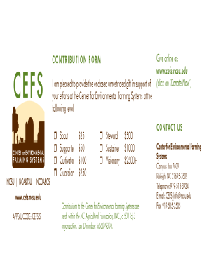 Center for Environmental Farming Systems Donation Form