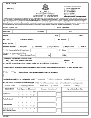 City of Charleston Employment Application