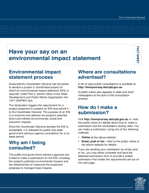 Queensland Environmental Impact Statement Submission Form