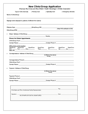 New Clinic Group Application
