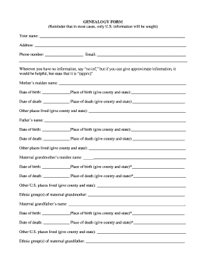 Genealogy Form