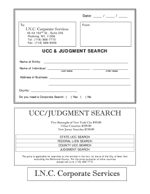 UCC and Judgment Search Request Form