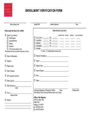 Enrollment Verification Form