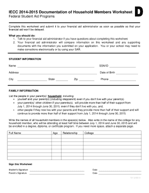 IECC 2014-2015 Household Members Worksheet