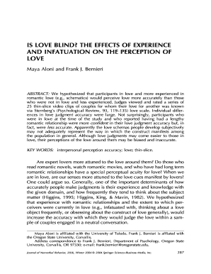 Fillable Online IS LOVE BLIND Fax Email Print - pdfFiller