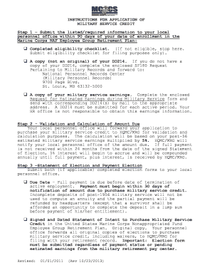 Military Service Credit Application