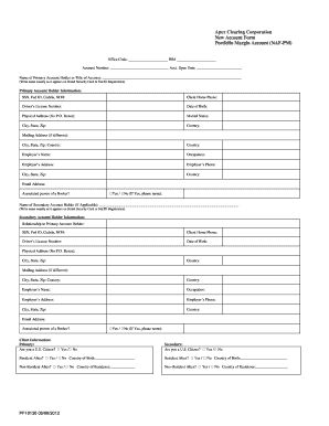 Apex Clearing New Account Form