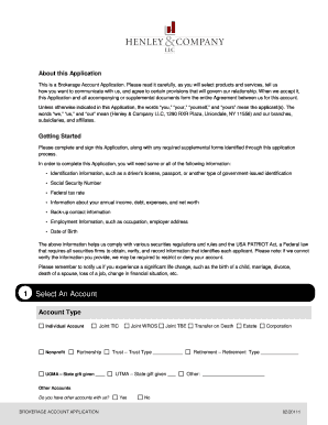 Brokerage Account Application