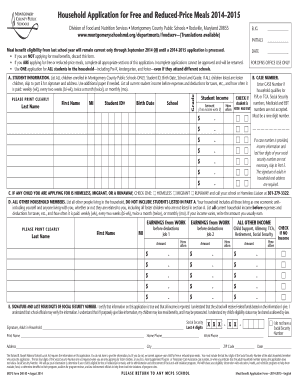 Montgomery County Free and Reduced-Price Meals Application