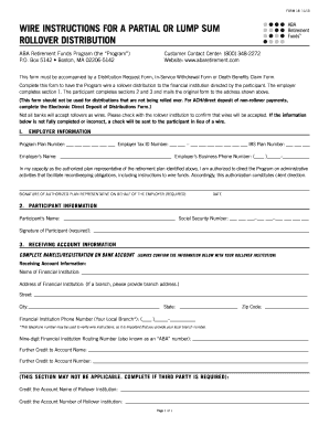 ABA Retirement Funds Wire Instructions