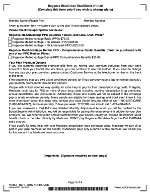 Regence MedAdvantage Plan to Plan Enrollment Form