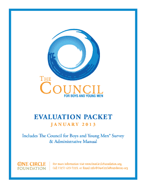 The Council for Boys and Young Men Evaluation Packet