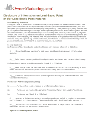 Lead-Based Paint Disclosure Form
