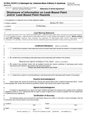 Lead-Based Paint Disclosure Addendum