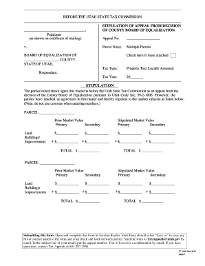 Utah Property Tax Appeal Stipulation Form