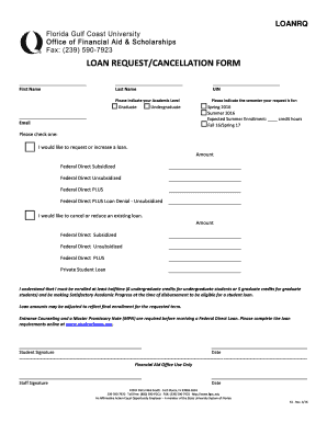 Loan Request/Cancellation Form