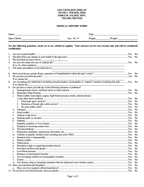 Medical History Form