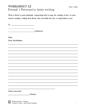 Letter to Principal Requesting Tree Protection