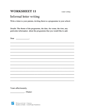 informal letter format