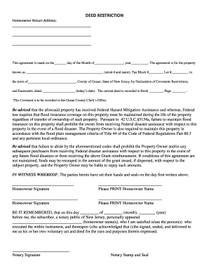 Deed Restriction Agreement