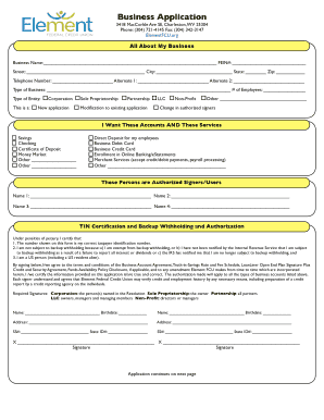 Business Application Form