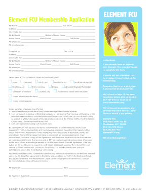 Element FCU Membership Application