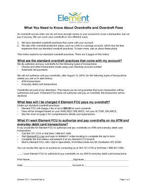 Element FCU Overdraft Opt-In Form