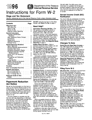 IRS Form W-2 Instructions