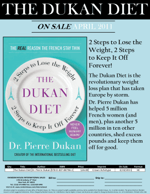 The Dukan Diet Order Form