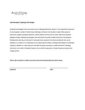 Radiology Technologist Job Description