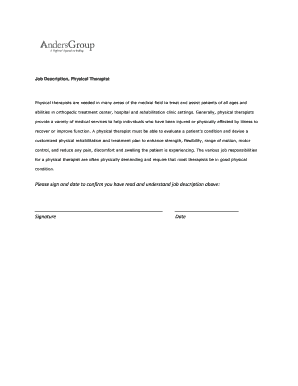 Physical Therapist Job Description