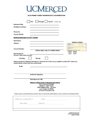 Electronic Funds Transfer Authorization