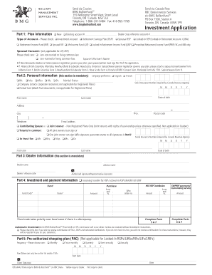 BMG BullionFund Investment Application