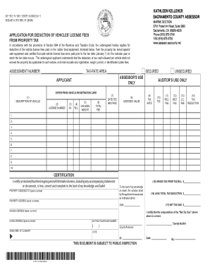 California Vehicle License Fee Deduction Form