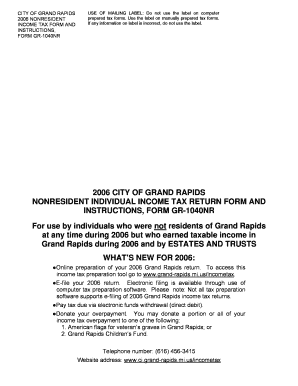 Grand Rapids Nonresident Income Tax Return Form
